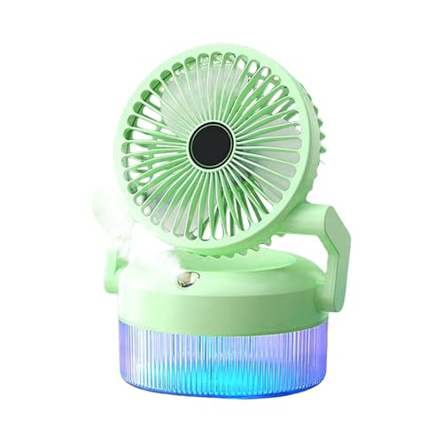 Iouyjiu Ventilador portátil, Circulador de aire recargable USB, ventilador plegable con iluminación para camping, tienda, playa, jardín, oficina y viajes
