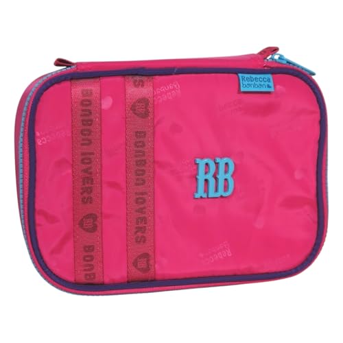 Estojo Rebecca Bonbon Box Nylon Logo Escolar 36 Elásticos (Rosa)