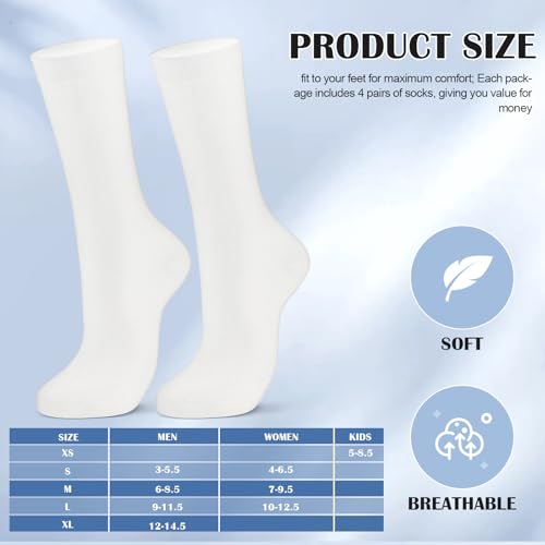 Image of 4 Pairs Silk Liner Socks Ultra-lightweight Hiking Liners Calf Sweat Absorption Socks for Adult