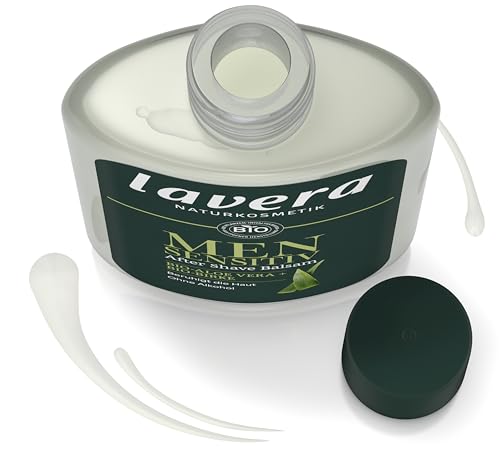 lavera Men sensitiv After Shave Balsam - pflegt & erfrischt - schützt vor Brennen, Rötung & Trockenheit - beruhigt irritierte Haut - vegan - Naturkosmetik - 100 ml