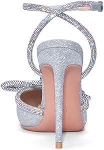 Zhabtuc Stiletto hoge hakken voor dames, met strass, strik, sexy, spits