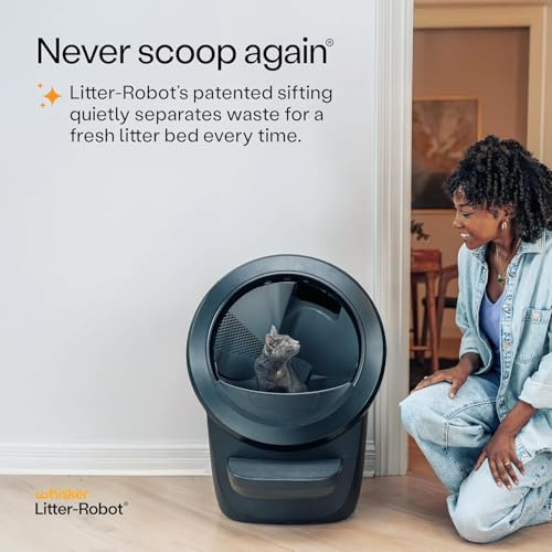 Litter-Robot 4 with Step & Fence by Whisker, Black - Automatic, Self-Cleaning Cat Litter Box, Helps Reduce Litter Box Odors, Never Scoop Again, Includes 1 Year of WhiskerCare