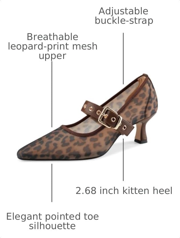 Image of Women's Mesh Closed Pointed Toe Heels Rhinestone Ankle Strap Buckle Kitten Heeled Mary Jane Pumps Dressy Prom Wedding Sandals Shoes 2 inch