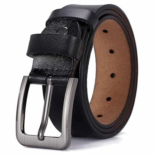 Tactical Work Belt for Men - Leather with Mission Style Buckle - Stretchable & Adjustable for Jeans & Pants