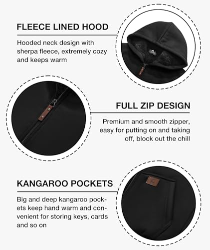 Image of SWISSWELL Unisex Boys Girls Fleece Hoodie Sherpa Lined Jacket Zip Up Hooded Sweatshirt Winter Outerwear for Kids