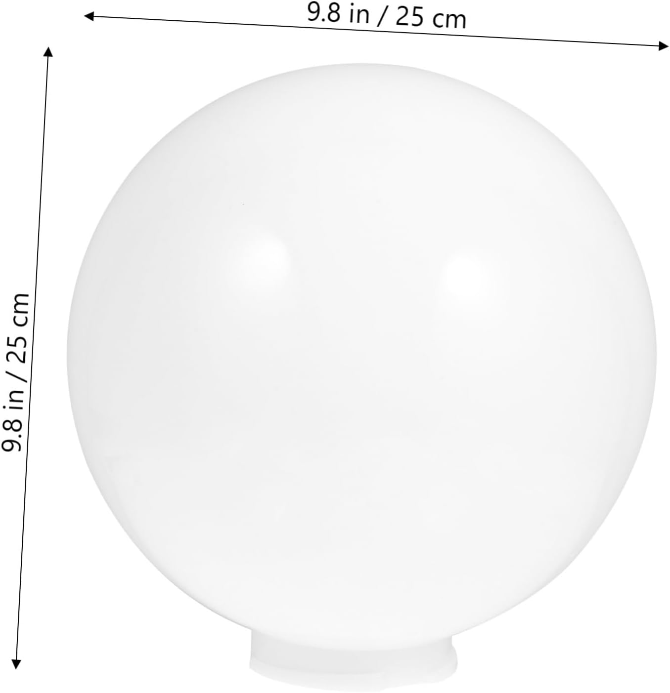 Acrylic Milk White Globe Lamp Shade Simple Handmade Lamp Cover Accessory for Outdoor Wall Lantern Soft Light Diffuser Replacement for Decor