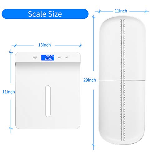 Kubei Baby Scale, Digital Infant Scale, Multi-Function Digital Scale For Pets, Toddler Scale With Measure Babies Weight And Height Tray, Precision Digital Puppy Scale With Kg/Lb/Oz, Holding Function #TOP5