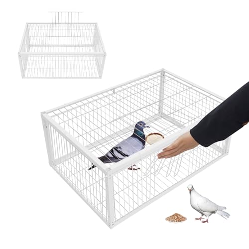 Agulium Pigeon Trap Cage 23.6"x15.8"x10.3" White
