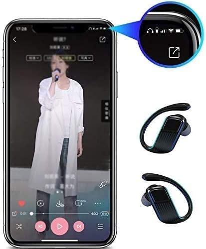 GeRRiT Auricolari wireless - Bluetooth Vero auricolari wireless - TWS Cuffie sportive for il rumore allenamento che cancella gli auricolari resistenti al sudore con microfono for correre, palestra