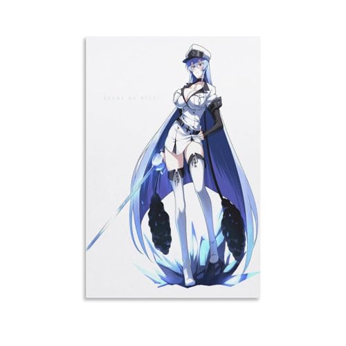 SRAML Esdeath - Akame Ga Kill Poster Poster Decorative Painting Canvas Wall Art Living Room Posters Bedroom Painting 16x24inch(40x60cm)