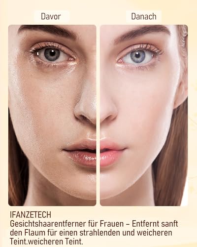 Augenbrauenrasierer & Gesichtshaarentferner für frauen: 2-in-1 Augenbrauen Trimmer und Gesichtsrasierer frauen, iFanzeTech Gesicht-Epilierer Damen für Oberlippe,Kinn und Wangen, Rosa 6