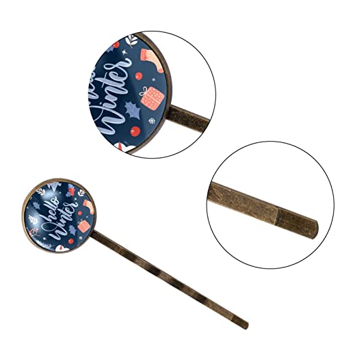 Épingles à cheveux Hello Winter bleu foncé pour femme et fille (Lot de 4) - 3