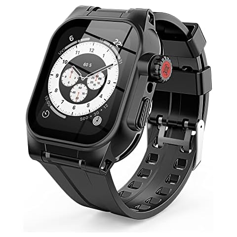 Phciasie Apple Watch Series 7 41mm Band, Apple Watch Waterproof Case with Screen Protector, Full-Body Protection Shockproof Dustproof iWatch Series 7 41mm Case and Band for Men & Women Cover