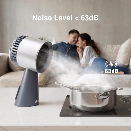 Image of Empava Portable Range Hood for Cooking, 3-Speed Desktop Kitchen Exhaust Fan for Indoor BBQ, Hot Pot and RV, Detachable Filter and Oil Cup, Grey