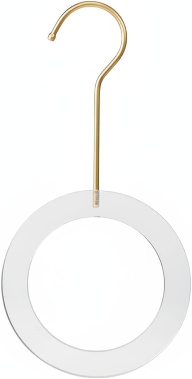 Steel S-Hook Hanger with Acrylic Ring for Closet Organization and Retail Display (1 PC)