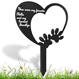 DIMARONGTON Pet Memorial Graves Markers, 9x12 Iron Dog and Cat Cemetery Headstones Decorations, Remembrance Plaque for Pet Loss Gift