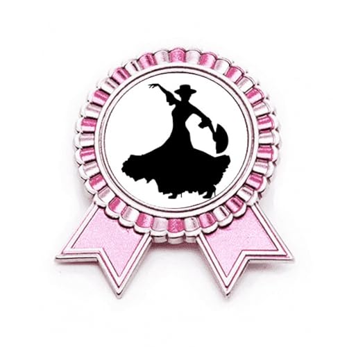 Broche rose pour danseur en métal taille M accessoire performance