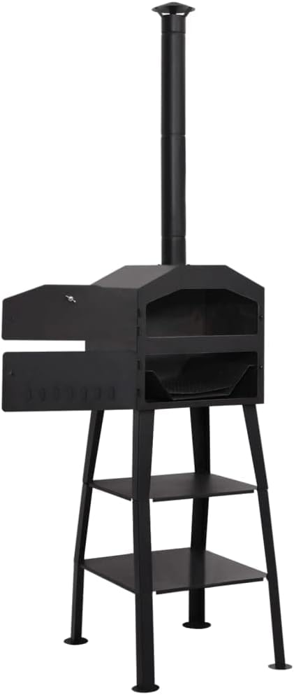 Outdoor Pizza Oven Charcoal Fired with 2 Fireclay Stones, Portable Outside Stainless Steel Pizza Grill, Professional Outdoor Pizza Oven Pizza Maker or Pizzas Bread Cakes or Pies (Style B)