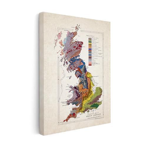 Poster Master Geological Map of Great Britain Canvas - Map Print - Learning Material Art - Educational Wall Design - Classroom Art - Great Office or Library Wall Decor - Available in 8x10 to 30x40