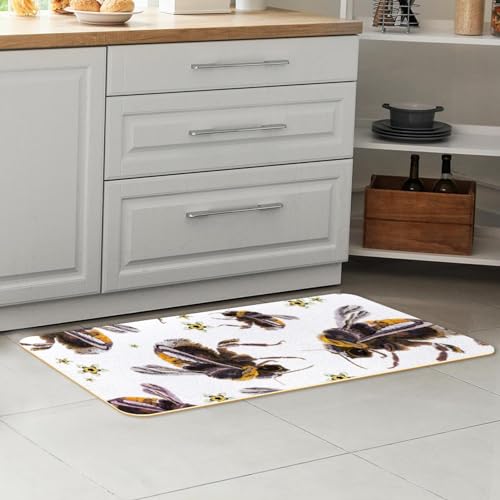 Alfombrillas de cocina antideslizantes y lavables de diseño floral absorbente, 2 uds 7
