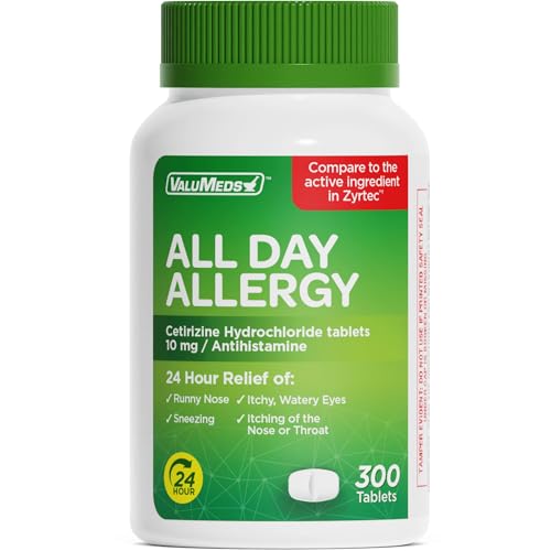 ValuMeds 24-Hour Allergy Medicine Antihistamine for Pollen, Hay Fever, Dry, Itchy Eyes,...
