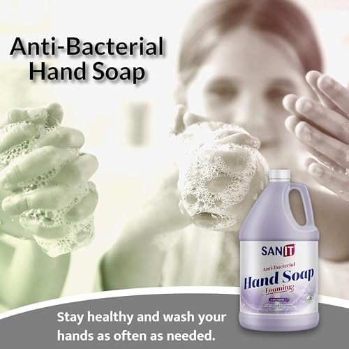 Image of Sanit Antibacterial Foaming Hand Soap Refill - Advanced Formula with Aloe Vera and Moisturizers - All-Natural Moisturizing Hand Wash - Made in USA, Lavender, 1 Gallon