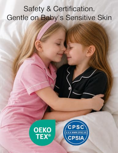 Image of Bamboo Viscose Girls' Sleepwear Short Sleeve Button Down 2-Piece Girls' Pajama Sets