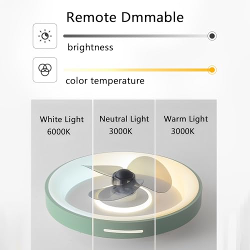 Plafonnier ventilateur LED 76W moderne dimmable avec télécommande silencieuse - 6