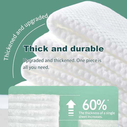 Image of Hanging Disposable Face Towels, 4 Packs (640 Count) - Wall Mount Design for Easy Dispensing, Extra Soft & Absorbent Dry Wipes for Face, 8x8 Inch Facial Cleansing Cloths for Makeup Removal