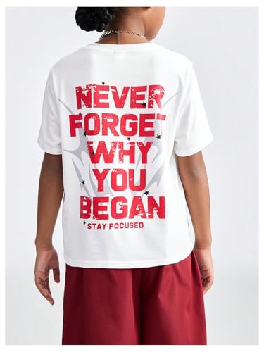 Verdusa Girl's Figure Printed Y2K T Shirts Short Sleeve Round Neck Hip Hop Tees2