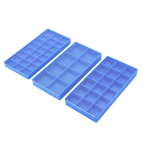 Da Dini Aufbewahrungsbox für 3 Teile, Uhren-Organizer, Kunststoff-Perlen, Ohrring-Behälter (8 Fächer, 18 Fächer, 24…