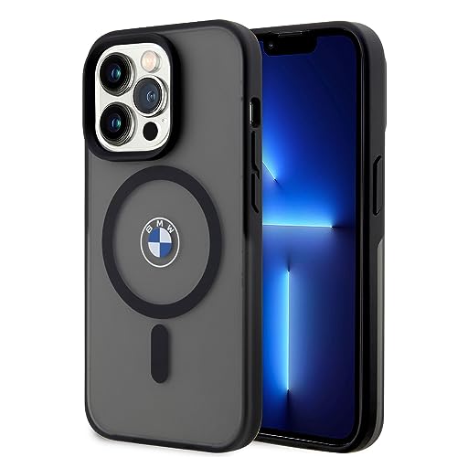 BMW BMHMP14LDSLK Coque Rigide pour iPhone 14 Pro 6,1" Noir Signature