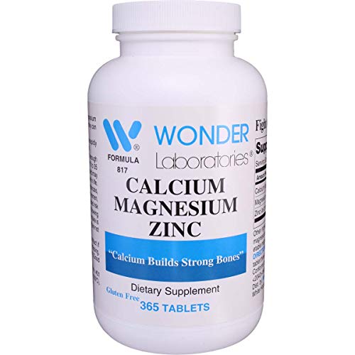 Calcium, Magnesium, & Zinc by Wonder Laboratories, Immune Support and Supporting Bone Health (365 Tablets)