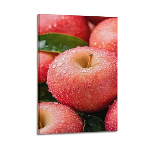Tableau pommes rouges avec rosée décoration murale pour rompre la monotonie