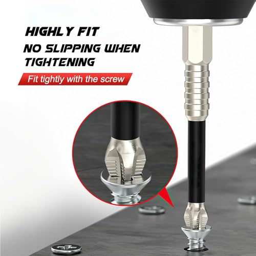 High Magnetic Screwdriver Drill Bit Set 6PCS, Strong Magnetic Anti-Slip Electric Screwdriver Set, 25 50 65 70 90 150mm Alloy Steel for Impact Driver, Pro Tool for Electronics and Furniture Assembly