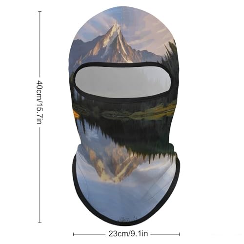 Pasamontaña para hombre y mujer con estampado de montañas y lagos, máscara facial transpirable con protección solar para senderismo, ciclismo, carrera y conducción miniatura 2