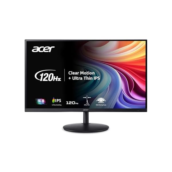 Acer SH242Y G0bih 23.8″ IPS Full HD (1920 x 1080) Ultra-Thin Gaming Office Monitor | Adaptive-Sync Support (FreeSync Compatible) | Up to 120Hz Refresh | 1ms (VRB) | Adjustable Stand | HDMI & VGA Ports