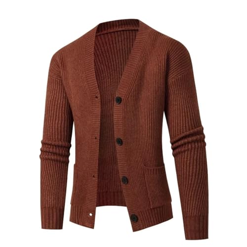 Men's Cardigan Sweater Vintage Casual Long Sleeve Warm Solid Color Knit Sweaters Tops2