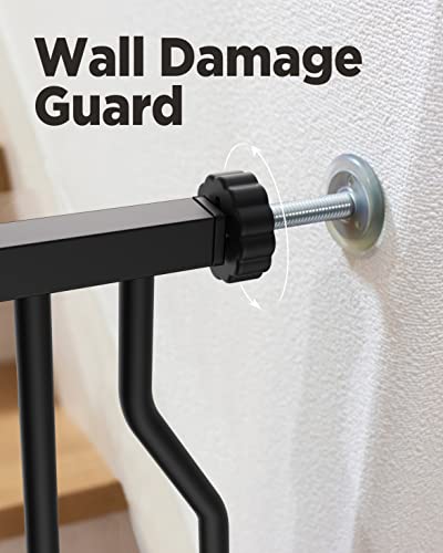 Ciays Baby Gate, 29.5” To 45.3” Dog Gate For Stairs Doorways And House, Auto-Close Safety Metal Child Gate For Babys Dogs With Alarm, Pressure Mounted, Black #TOP6