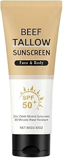 Beef Tallow Sunscreen SPF 50 - Non-Toxic Zinc...