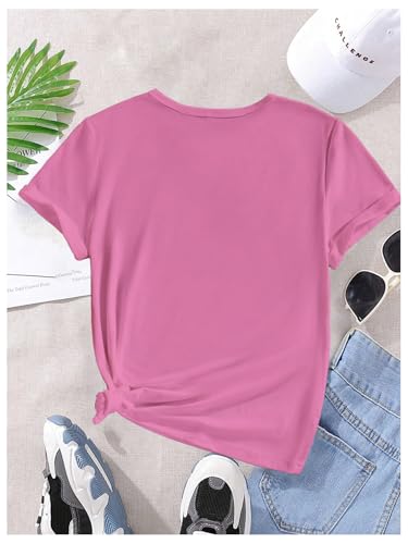 SHENHE Girl's Cheetah Smile Face Tshirt Short Sleeve Crewneck Graphic Tees Cute Preppy Kid Summer Tops3