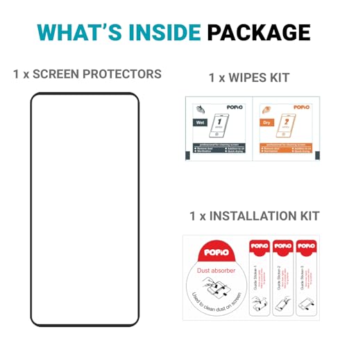 Image of POPIO Military-Grade Gorilla Tempered Glass for Google Pixel 10 /10 Pro (Black) with Edge to Edge Coverage and Easy Installation kit