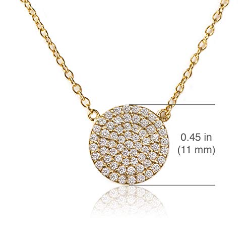 A+O Mother in law Necklace Gift- Pave Disc Necklace inSterling Silver, Gold Vermeil, Rose Gold Vermeil3