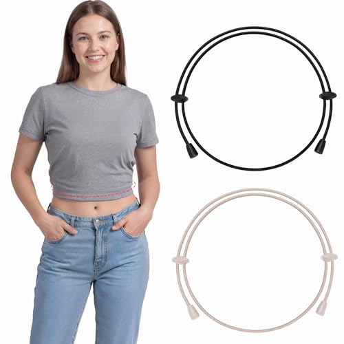 Balteus 2Pcs Adjustable Top Tuck Band No-Slip Elastic Crop Top Band for Women Shirt & Hoodie Hack for Parties & Daily Wear