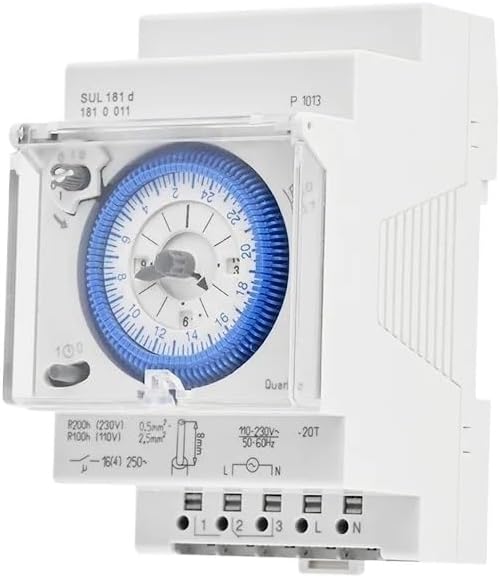 AC220V Din Rail Mechanical Timer Relay Electrical Programmable 24 Hour Time Switch 15 Minutes 96 Times