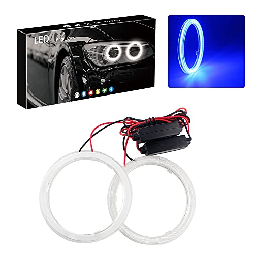 Grandview LED COBイカリング 60mm ヘッドランプ 青 ブルー カバー付き 安定器付き エンジェルアイ 2個セット 車用ライト