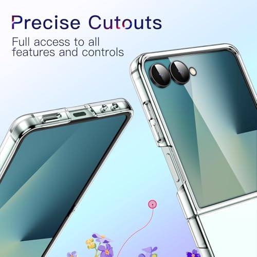 Image of SQUIF Case for Samsung Galaxy Z Flip 7 (2025), Transparent Back Cover with Drop & Camera Protection (Clear)