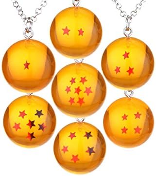 Crystal Acrylic Resin Glass Ball Z Stars Ball Pendant Charm Necklace