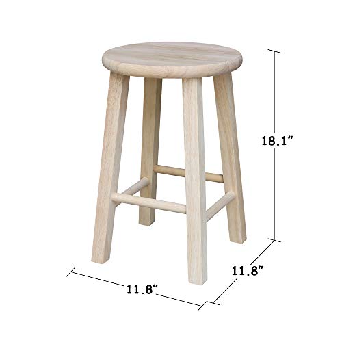 International Concepts 18-Inch Round Top Stool, Unfinished #TOP5
