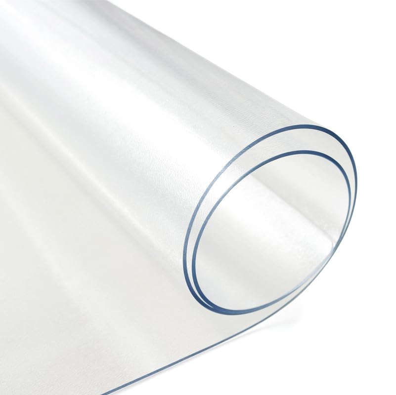 Frosted Table Cover Protector 24 x 48 Inch, 1.5mm Thick Plastic Table Cover Rectangle,PVC Frosted Table Protector,Desk Protector Mat for Kitchen, Dresser, Writing Desk?Dining Room Table